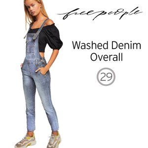 Free People Washed Denim Overall Size 29